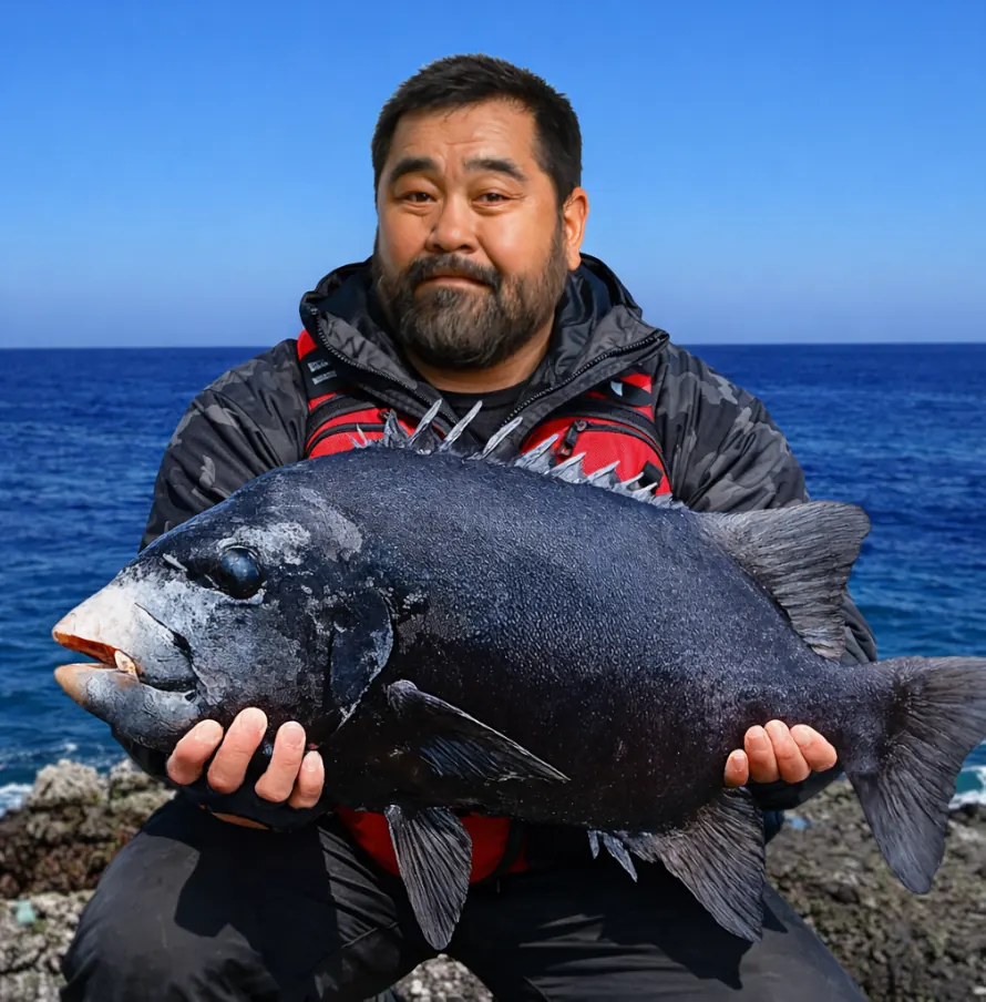 小笠原諸 母島でクチジロの釣果を得た楢崎.webp